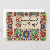 ヴィンテージのクリスマスの挨拶と縁ど招待状 招待状 (正面/裏面)