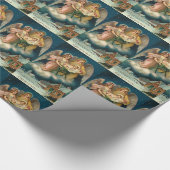 ヴィンテージのクリスマスの挨拶の包装紙 ラッピングペーパー (角)