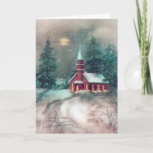 ヴィンテージのクリスマスの挨拶状 シーズンカード (正面)