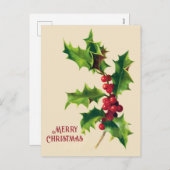 ヴィンテージのクリスマスの挨拶 シーズンポストカード (正面/裏面)