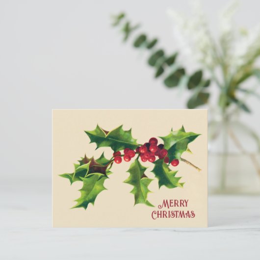 ヴィンテージのクリスマスの挨拶 シーズンポストカード (スタンド正面)