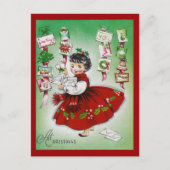 ヴィンテージのクリスマスの挨拶 シーズンポストカード (正面)