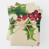 ヴィンテージのクリスマスの挨拶 ラッピングペーパーシート (インサイチュ)