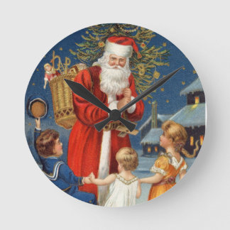 ヴィンテージのクリスマスの時計 ラウンド壁時計