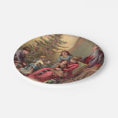 ヴィンテージのクリスマスの朝 ペーパープレート (アングル)