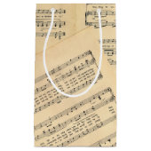 ヴィンテージのクリスマスの楽譜のギフトバッグ スモールペーパーバッグ (正面)