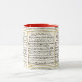 ヴィンテージのクリスマスの楽譜のマグ マグカップ (中央)