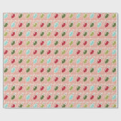 ヴィンテージのクリスマスの照明の球根の包装紙 ラッピングペーパー (フラット)