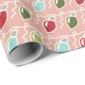 ヴィンテージのクリスマスの照明の球根の包装紙 ラッピングペーパー (ロールコーナー)