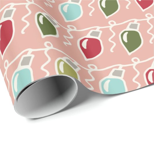 ヴィンテージのクリスマスの照明の球根の包装紙 ラッピングペーパー (ロールコーナー)