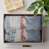 ヴィンテージのクリスマスの町の休日のティッシュ 薄葉紙 (ギフト)