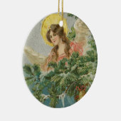 ヴィンテージのクリスマスの町の天使 セラミックオーナメント (右)