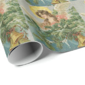 ヴィンテージのクリスマスの町の天使 ラッピングペーパー (ロールコーナー)