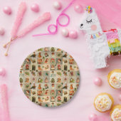 ヴィンテージのクリスマスの紙皿7つ ペーパープレート (パーティー)