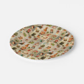 ヴィンテージのクリスマスの紙皿7つ ペーパープレート (アングル)