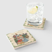 ヴィンテージのクリスマスの聖歌隊のクリスマス ストーンコースター (横)