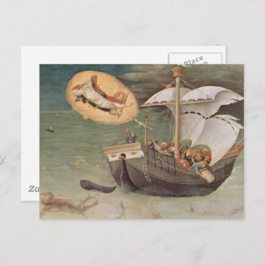 ヴィンテージのクリスマスの聖者のニコラスのファインアート シーズンポストカード (正面/裏面)