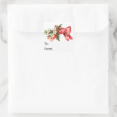 ヴィンテージのクリスマスの花束のギフトのラベル スクエアシール (バッグ)