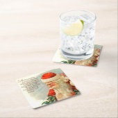 ヴィンテージのクリスマスの詩のサンタのパーティーの紙のコースター スクエアペーパーコースター (インサイチュ)