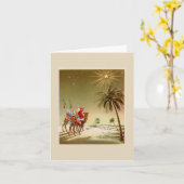 ヴィンテージのクリスマスの賢者 カード (黄色い花)