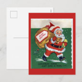 ヴィンテージのクリスマスの郵便はがき シーズンポストカード (正面/裏面)