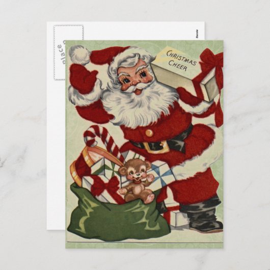 ヴィンテージのクリスマスの郵便はがき シーズンポストカード (正面/裏面)