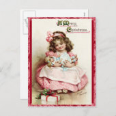 ヴィンテージのクリスマスの郵便はがき シーズンポストカード (正面/裏面)