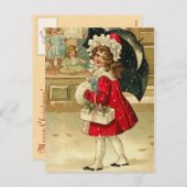 ヴィンテージのクリスマスの郵便はがき シーズンポストカード (正面/裏面)