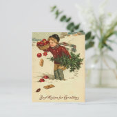 ヴィンテージのクリスマスの郵便はがき シーズンポストカード (スタンド正面)