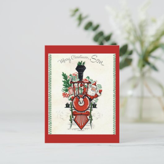 ヴィンテージのクリスマスの郵便はがき シーズンポストカード (スタンド正面)