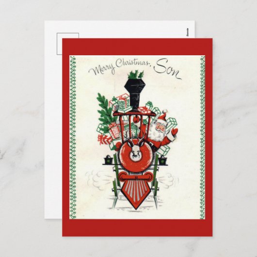 ヴィンテージのクリスマスの郵便はがき シーズンポストカード (正面/裏面)