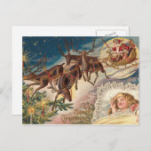 ヴィンテージのクリスマスの郵便はがき シーズンポストカード (正面/裏面)