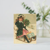 ヴィンテージのクリスマスの郵便はがき シーズンポストカード (スタンド正面)