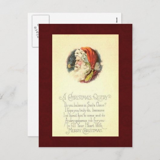 ヴィンテージのクリスマスの郵便はがき シーズンポストカード (正面/裏面)