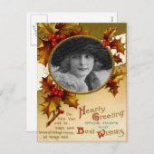 ヴィンテージのクリスマスの郵便はがき シーズンポストカード (正面/裏面)