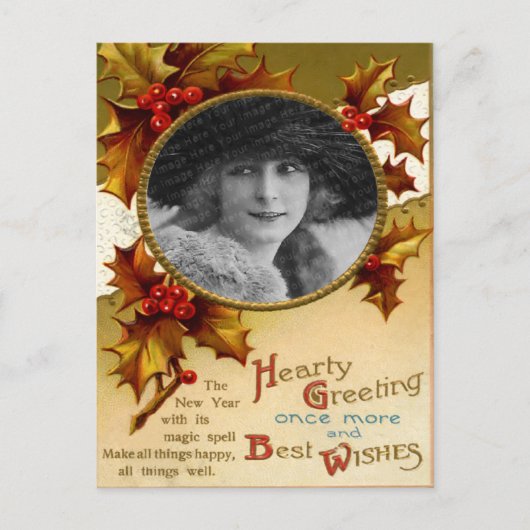 ヴィンテージのクリスマスの郵便はがき シーズンポストカード (正面)