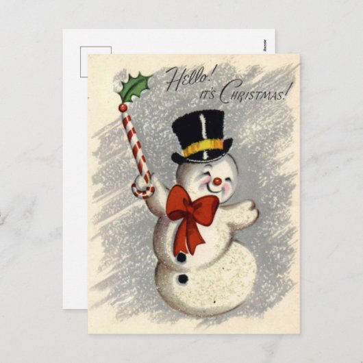 ヴィンテージのクリスマスの郵便はがき シーズンポストカード (正面/裏面)