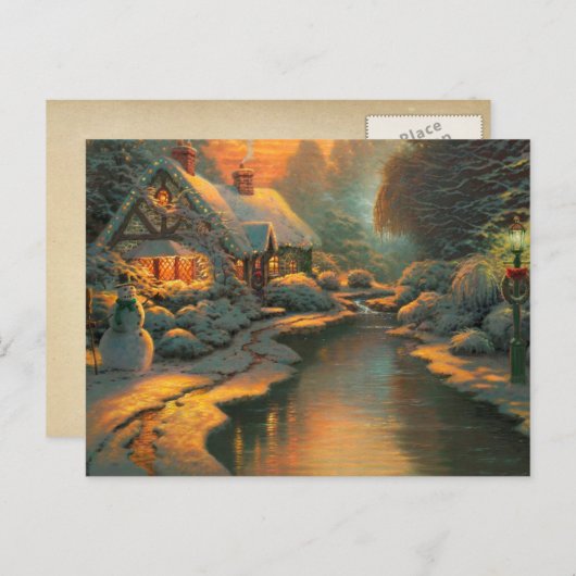 ヴィンテージのクリスマスの郵便はがき シーズンポストカード (正面/裏面)