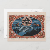 ヴィンテージのクリスマスの郵便はがき: ベスレヘムの星 シーズンポストカード (正面/裏面)