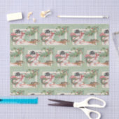 ヴィンテージのクリスマスの雪だるまによってタイルを張られるパーティーのティッシュ 薄葉紙 (クラフト)