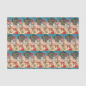 ヴィンテージのクリスマスの雪だるまによってタイルを張られるパーティーのティッシュ 薄葉紙 (正面)