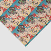 ヴィンテージのクリスマスの雪だるまによってタイルを張られるパーティーのティッシュ 薄葉紙 (詳細)