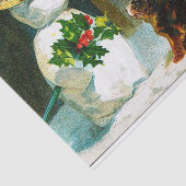 ヴィンテージのクリスマスの雪だるま猫のパーティーのティッシュ 薄葉紙 (詳細)