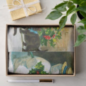 ヴィンテージのクリスマスの雪だるま猫のパーティーのティッシュ 薄葉紙 (ギフト)