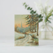 ヴィンテージのクリスマスの雪の道 シーズンポストカード (スタンド正面)
