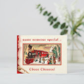 ヴィンテージのクリスマスの駅の郵便はがき シーズンポストカード (スタンド正面)