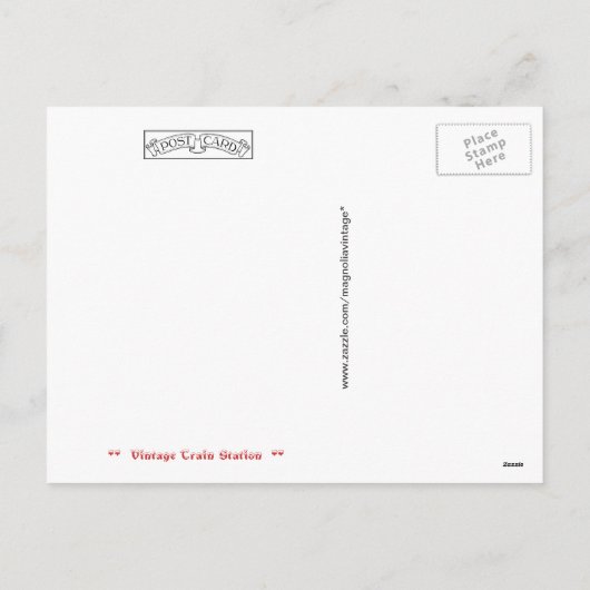 ヴィンテージのクリスマスの駅の郵便はがき シーズンポストカード