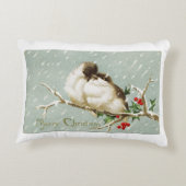 ヴィンテージのクリスマスの鳥 アクセントクッション (裏面)