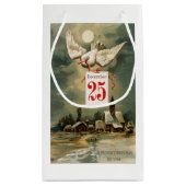 ヴィンテージのクリスマスの鳩 スモールペーパーバッグ (裏面)