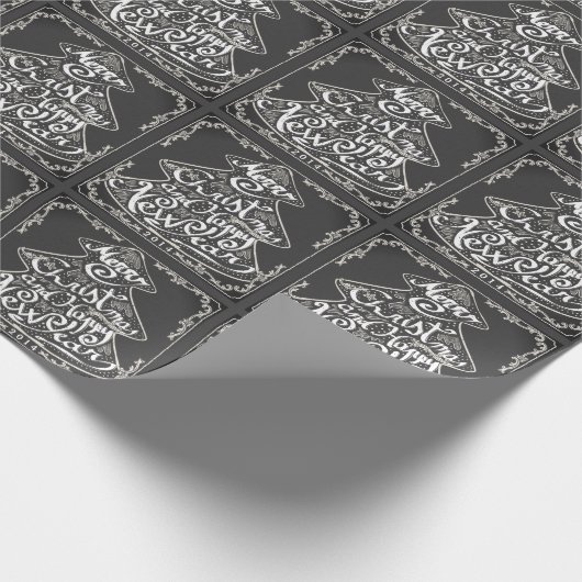 ヴィンテージのクリスマスの黒板の木のギフト包むこと ラッピングペーパー (角)